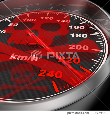 Car speedometer and red skull 27579389