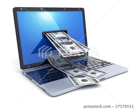 Laptop and abstract money 27579551
