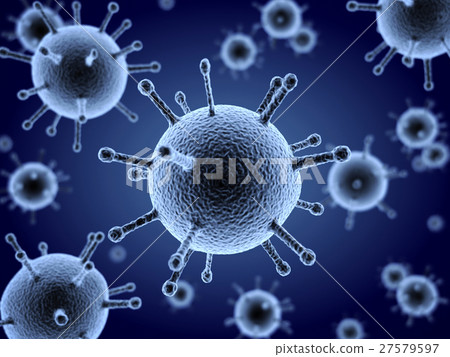 Many virus blue 27579597