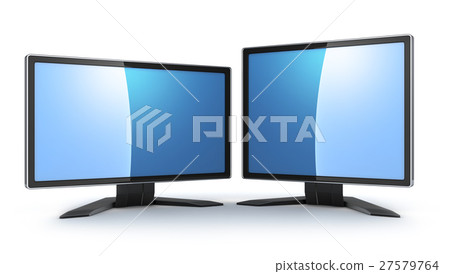 Two monitor on white background 27579764