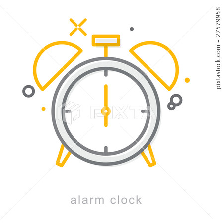 Thin line icons, alarm clock Thin line icons, alarm clock 27579958