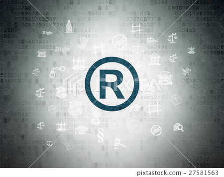 Law concept: Registered on Digital Data Paper Law concept: Registered on Digital Data Paper 27581563