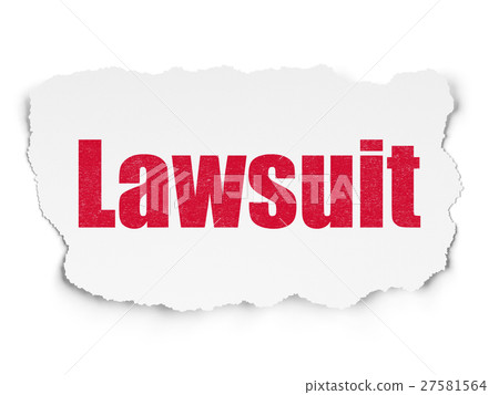 Law concept: Lawsuit on Torn Paper background 27581564