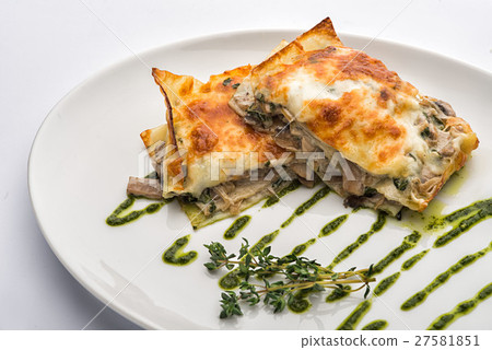 Meat pie on a plate. Meat pie on a plate. 27581851