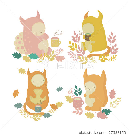 Vector monsters and tea 27582153