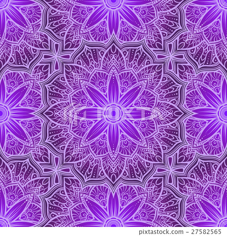 Vector seamless pattern mandala flower - Stock Illustration [27582565 ...