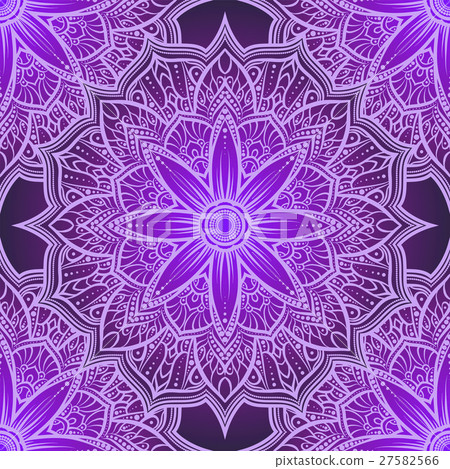 Vector seamless pattern mandala flower - Stock Illustration [27582566 ...