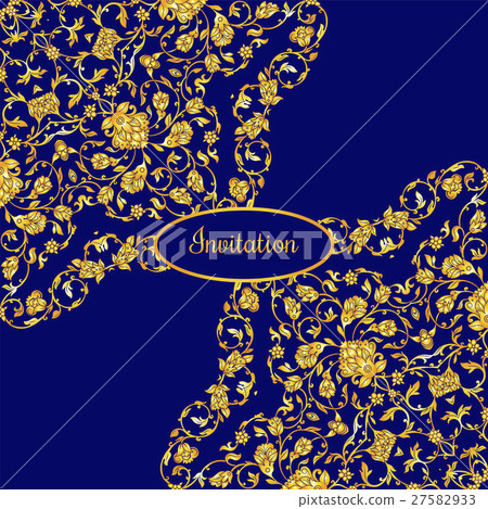 Vector illustration with vintage gold card 27582933