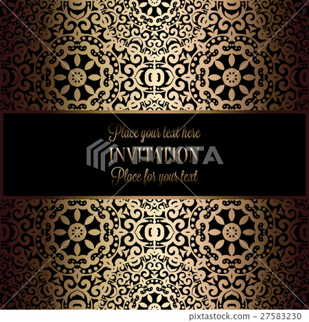 Abstract background with gold vintage frame Abstract background with gold vintage frame 27583230