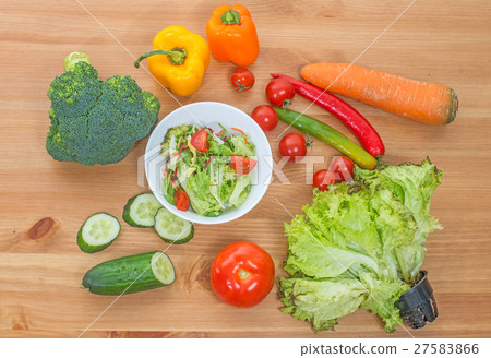 Chopped salad and whole fresh vegetables Chopped salad and whole fresh vegetables 27583866