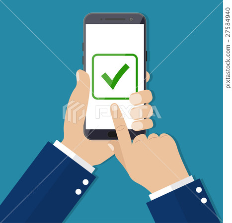 Checkboxes on smartphone screen. Checkboxes on smartphone screen. 27584940