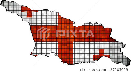 Georgia map with flag inside 27585039