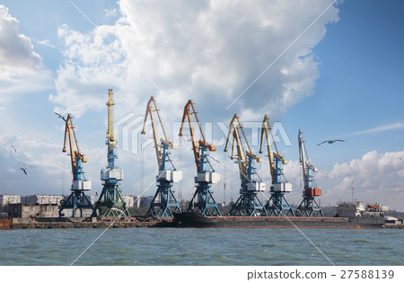 Sea port with cranes and docks 27588139
