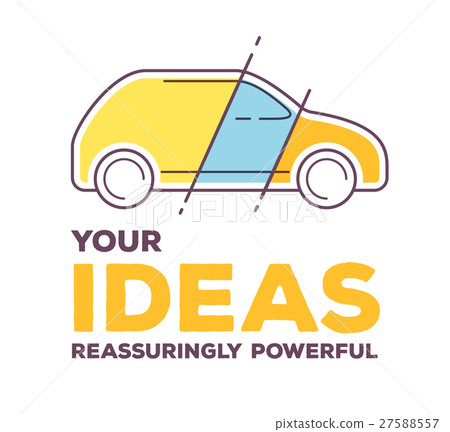 Vector creative illustration of colorful line car Vector creative illustration of colorful line car 27588557
