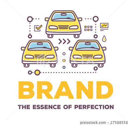 Vector creative illustration of cars with icons Vector creative illustration of cars with icons 27588558