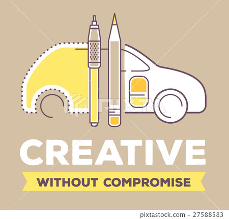 Vector creative illustration of linear car tools Vector creative illustration of linear car tools 27588583