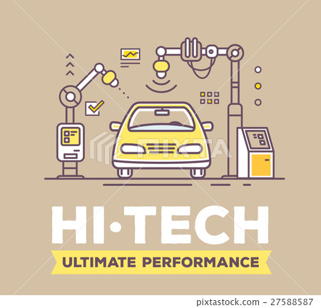 Vector illustration of car high tech service 27588587