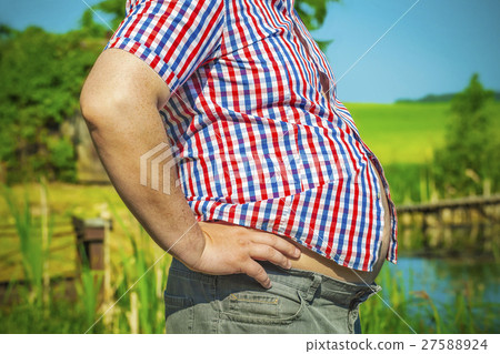 Fat man at outdoor  27588924
