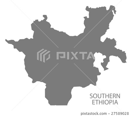 Southern Ethiopia Map grey 27589028