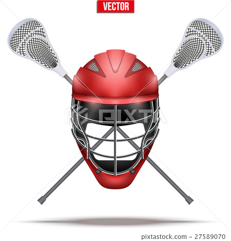 Lacrosse sticks and helmet Label Lacrosse sticks and helmet Label 27589070