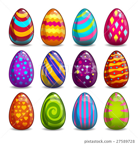 Big set with cartoon easter eggs Big set with cartoon easter eggs 27589728