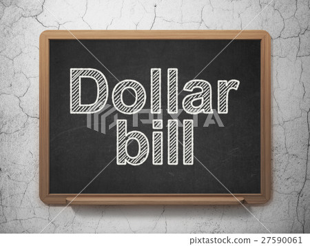 Banking concept: Dollar Bill on chalkboard 27590061