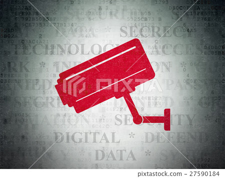 Privacy concept: Cctv Camera on Digital Data Paper Privacy concept: Cctv Camera on Digital Data Paper 27590184