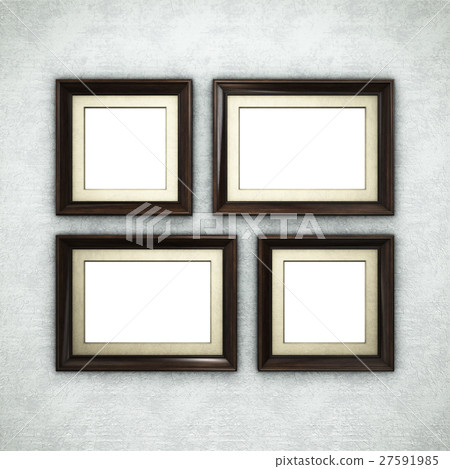 Wooden frame on wallpaper - Stock Illustration [27591985] - PIXTA