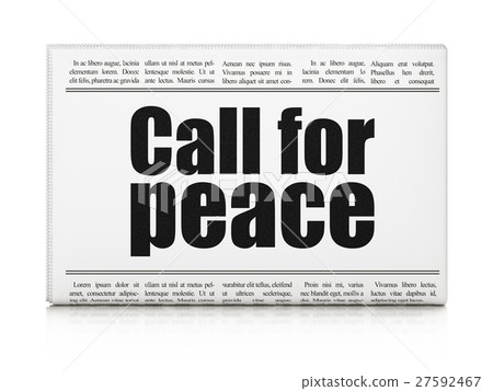 Politics concept: newspaper headline Call For Politics concept: newspaper headline Call For 27592467