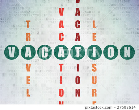 Travel concept: Vacation in Crossword Puzzle - Stock Illustration
