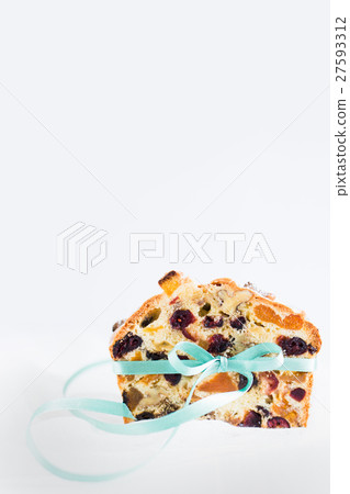 Homemade cake of dried fruits and nuts iwith bow 27593312