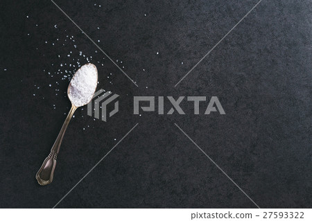 Silver spoon with salt Silver spoon with salt 27593322