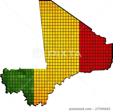 Mali map with flag inside 27594083