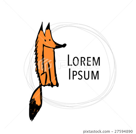 Cute fox, sketch for your design Cute fox, sketch for your design 27594890