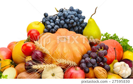 fruits and vegetables on a white background fruits and vegetables on a white background 27595830