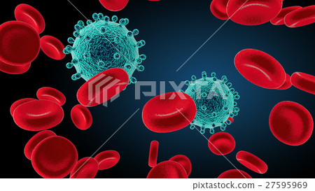Virus blood 3D render Virus blood 3D render 27595969
