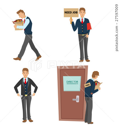 Getting fired flat vector illustration. man 27597009