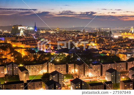 View of Edinburgh. Scotland. Sunset. View of Edinburgh. Scotland. Sunset. 27597849