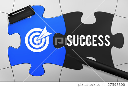 Achievement Success Goals Target Jigsaw Puzzle Concept 27598800