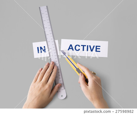 Inactive Unavailable Hand Cut Words Split Concept 27598982