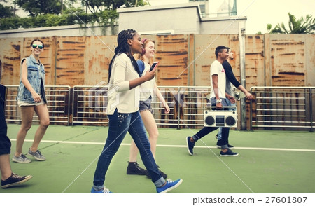 Diverse Group People Profile Walking Concept Diverse Group People Profile Walking Concept 27601807