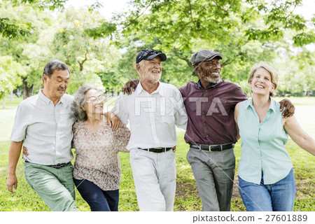 Group of Senior Retirement Friends Happiness Concept Group of Senior Retirement Friends Happiness Concept 27601889