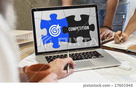Achievement Success Goals Target Jigsaw Puzzle Concept 27601948