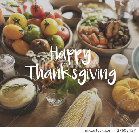 Thnaksgiving Blessing Celebrating Grateful Meal Concept Thnaksgiving Blessing Celebrating Grateful Meal Concept 27602437