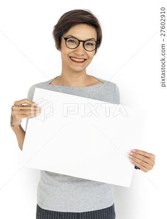 Woman Portrait Copy Space Studio Background Concept 27602910
