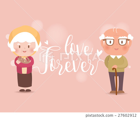 Happy old couple.vector illustration Happy old couple.vector illustration 27602912