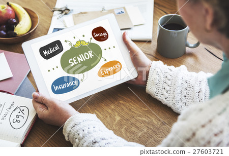 Senior Investment Pension Retirement Plan Savings Concept Senior Investment Pension Retirement Plan Savings Concept 27603721