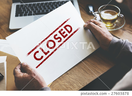 Closed Covered Finished Sealed Blocked Shut Concept Closed Covered Finished Sealed Blocked Shut Concept 27603878