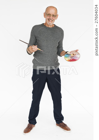 Man Cheerful Studio Portrait Concept Man Cheerful Studio Portrait Concept 27604034