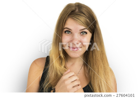 Blonde Girl Smiling Studio Concept Blonde Girl Smiling Studio Concept 27604101